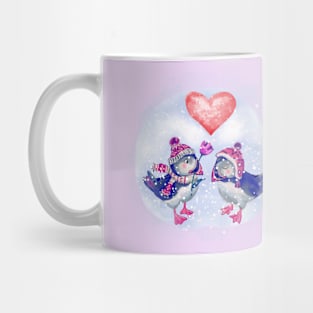 valentine's day, northern birds and heart Mug